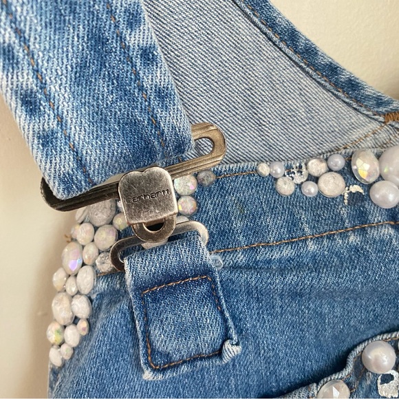Carhartt Denim Overalls Ladies Size Medium 8/10 - Picture 6 of 10
